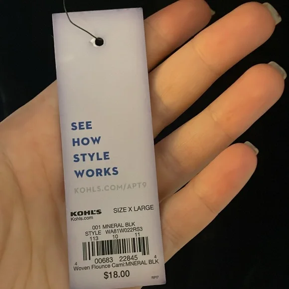 NWT Apt 9 Black Velvet Tank Top - Picture 6 of 6